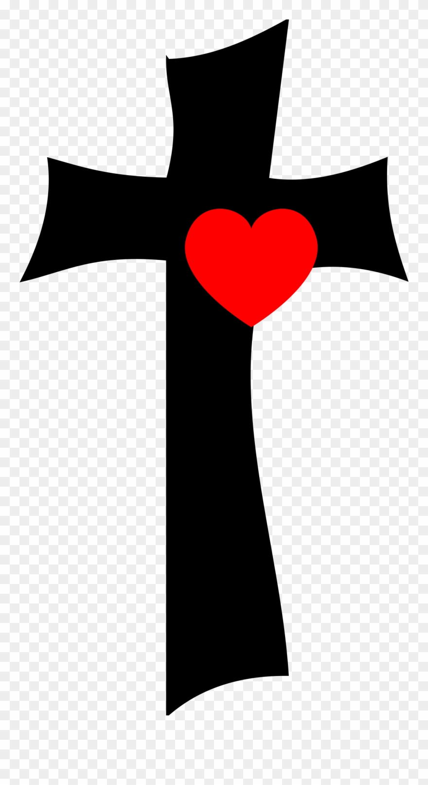 Christian Cross Heart Drawing Symbol - Cross Heart Clip Art - Png Download