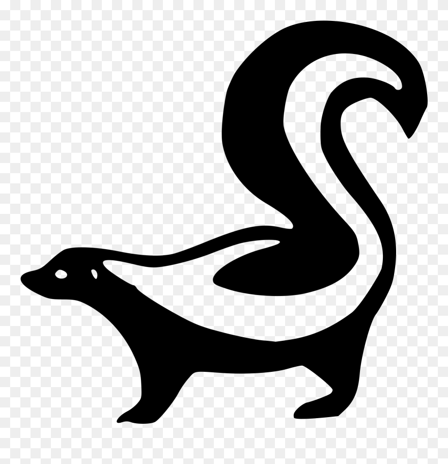 Free Clip Art Animals Black And White - Skunk Clip Art - Png Download