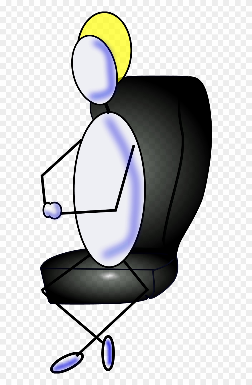Man Sitting Chair Cartoon - Clip Art - Png Download