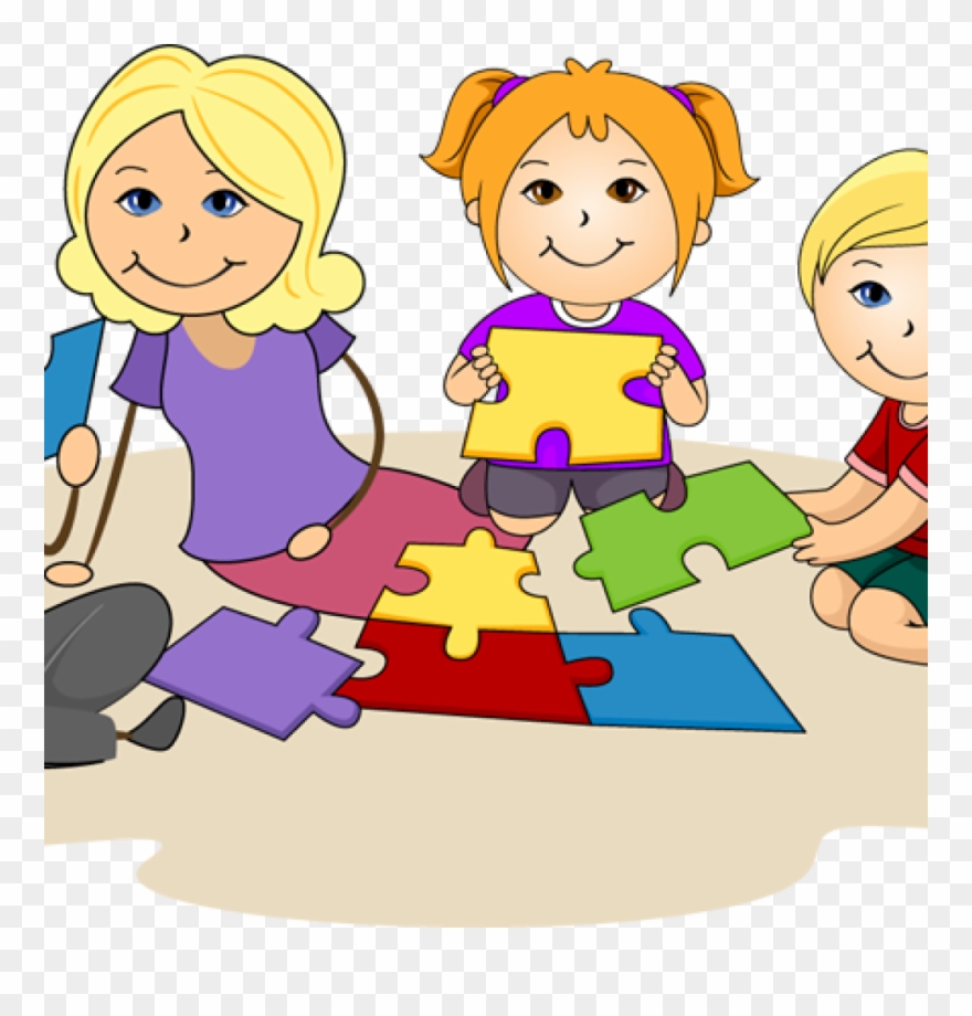 Clip Free Together Book Hatenylo Com - Kids Playing Puzzles Clipart - Png Download