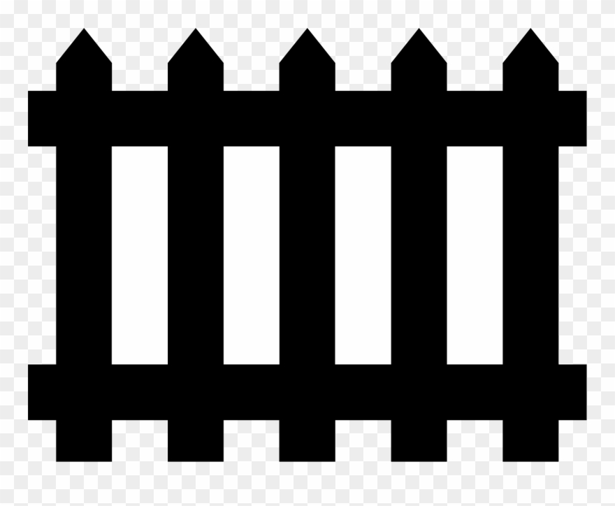 Picket Fence Gate Chain-link Fencing - Black Fence Clipart - Png Download
