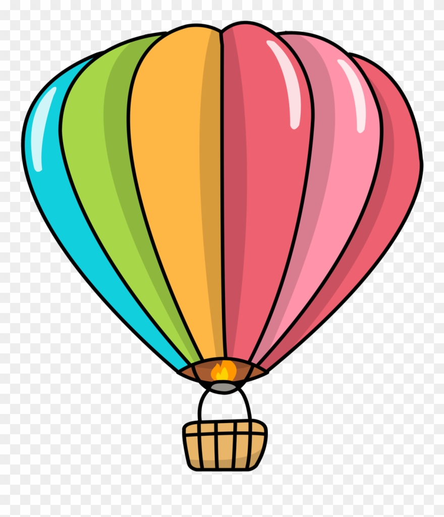 Cartoon Picture Of Balloon - Hot Air Balloon Cupcake Topper Printable Clipart