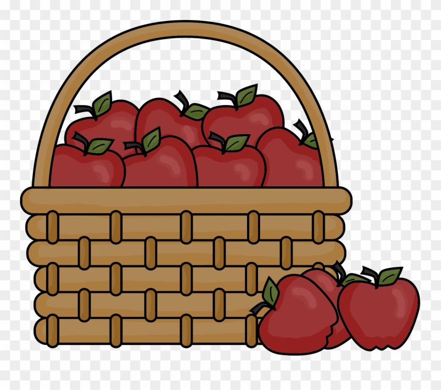 Apple Basket Clip Art - Apples In A Basket Clipart - Png Download