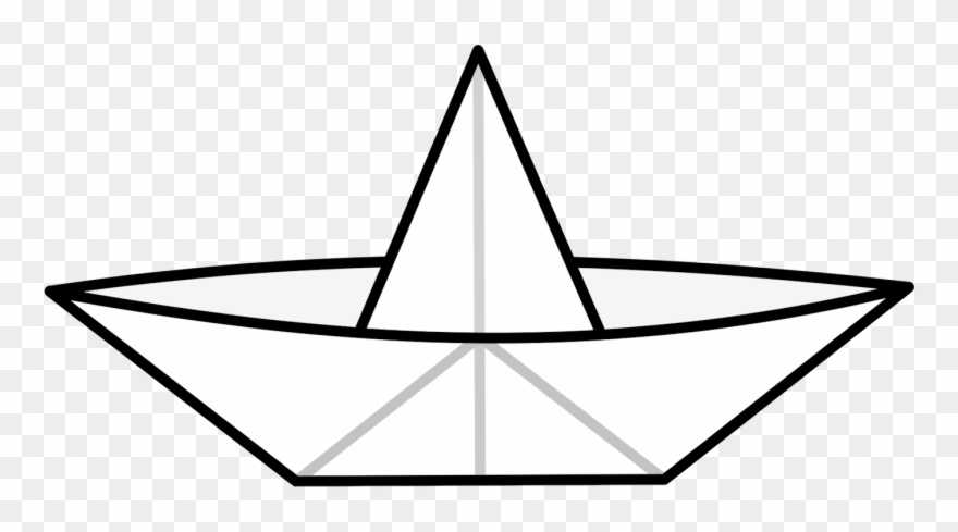 Origami Paper Sailboat Ship - Drawing Of Paper Boat Clipart