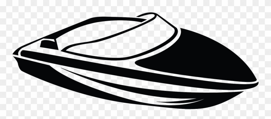 Clipart Boat Propellor - Speed Boat Clipart Black And White - Png Download