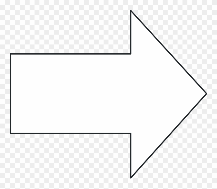 Arrow Right Black Outline Clip Art Download - White Arrow Pointing Right - Png Download