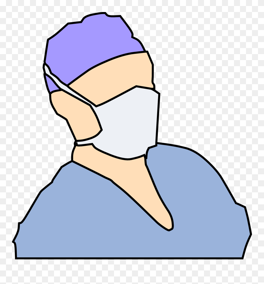 Bandit Mask Clip Art - Doctor With Mask Cartoon - Png Download