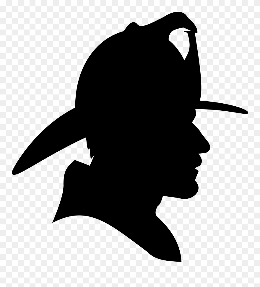 Firefighter Silhouette Clip Art - Firefighter Silhouette - Png Download