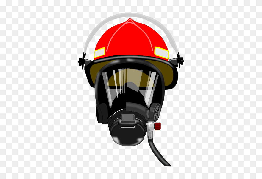 Clipart - Firefighter Mask Clipart - Png Download