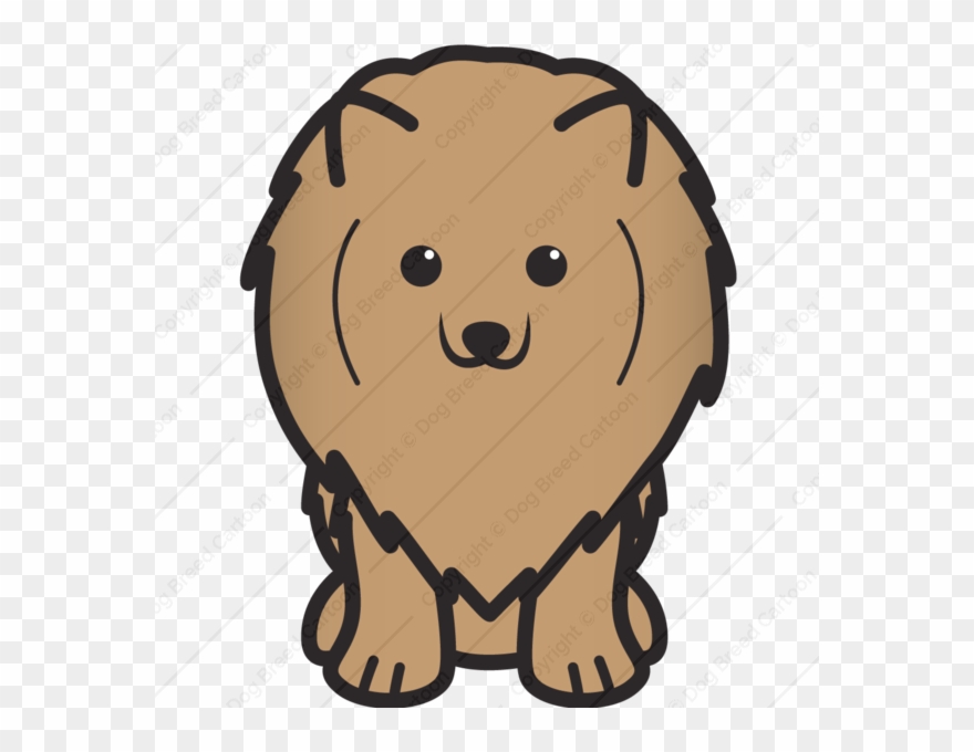 Pomeranian Clipart Transparent - Pomeranian Dog Cartoon Wristlet, Pale Blue/lavender - Png Download