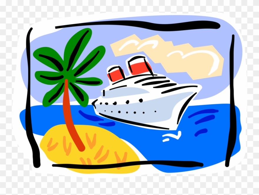 Vector Illustration Of Cruise Ship Or Cruise Liner - Cruise Vacation Clip Art - Png Download