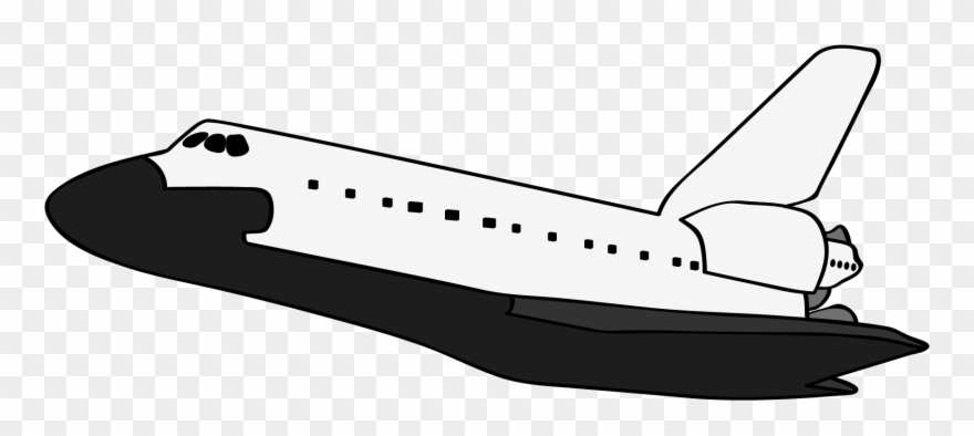 Clipart Space Shuttle - Black And White Space Shuttle - Png Download