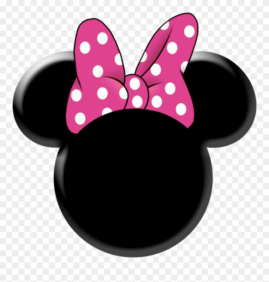 Minnie Mouse Face Outline - Pink Minnie Mouse Silhouette Clipart