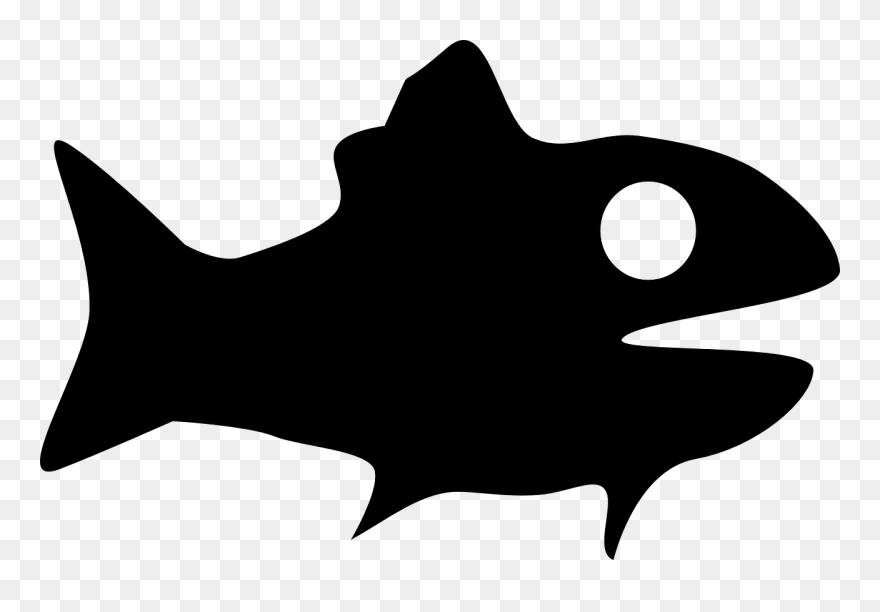 Clipart - Fish - Custom Black Fish Outline Shower Curtain - Png Download