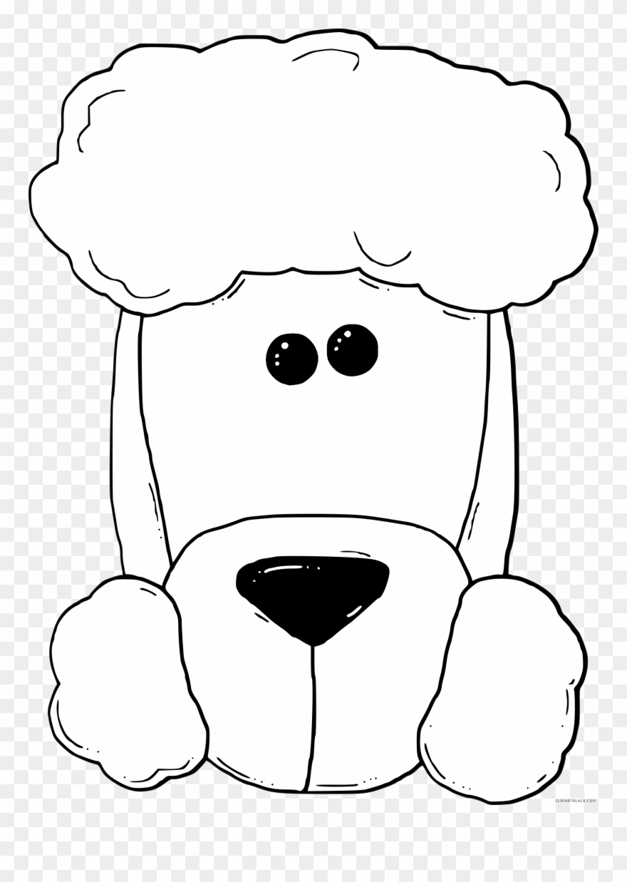 Dog Face Cartoon Outline - Dogs Coloring Pages Face Clipart