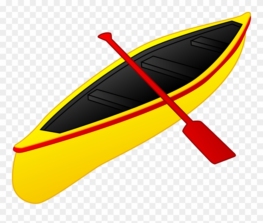 Yellow And Red Canoe - Transparent Kayak Clipart - Png Download