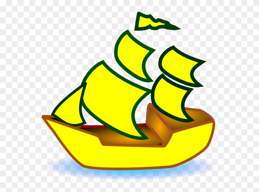 Clipart Black And White Yellow Boat Clip Art At Clker - Boat Clipart - Png Download