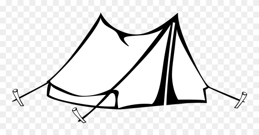Tent Clipart Black And White - Png Download