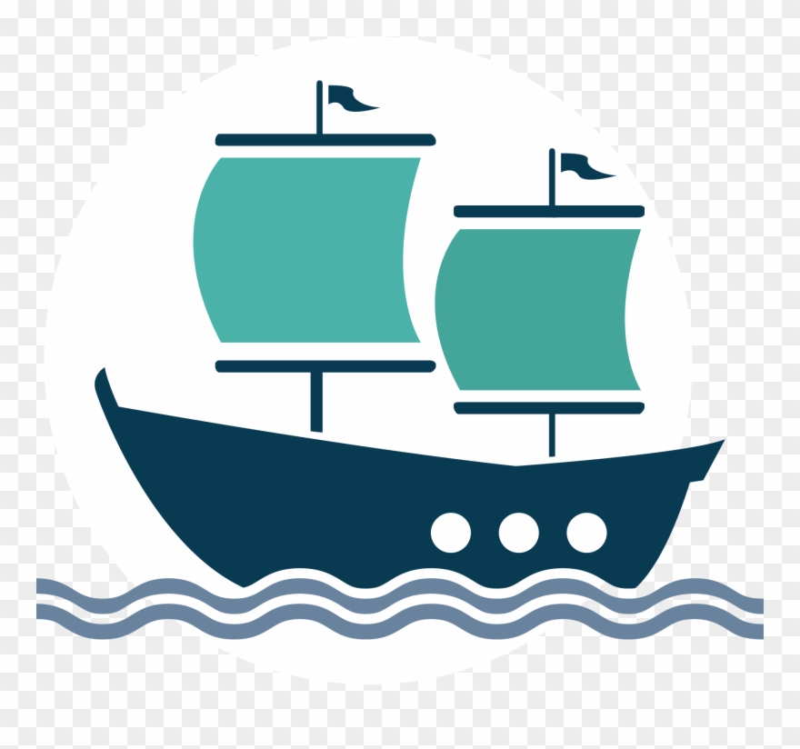 Graphic Sailing Ship Clip Art - Ship Flat Vector Png Transparent Png