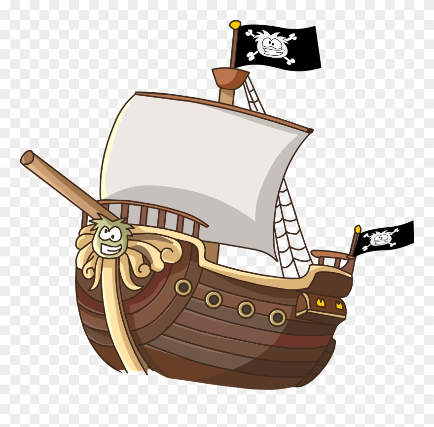 Sailing Ship Clipart Animated - Club Penguin - Png Download