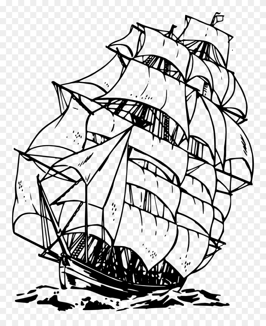 Free Clipper - Clipper Ship Clip Art - Png Download