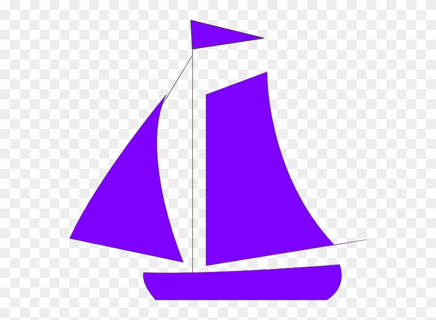 Purple Sail Boat Clip Art At Clker - Purple Sail Boat Clip Art - Png Download