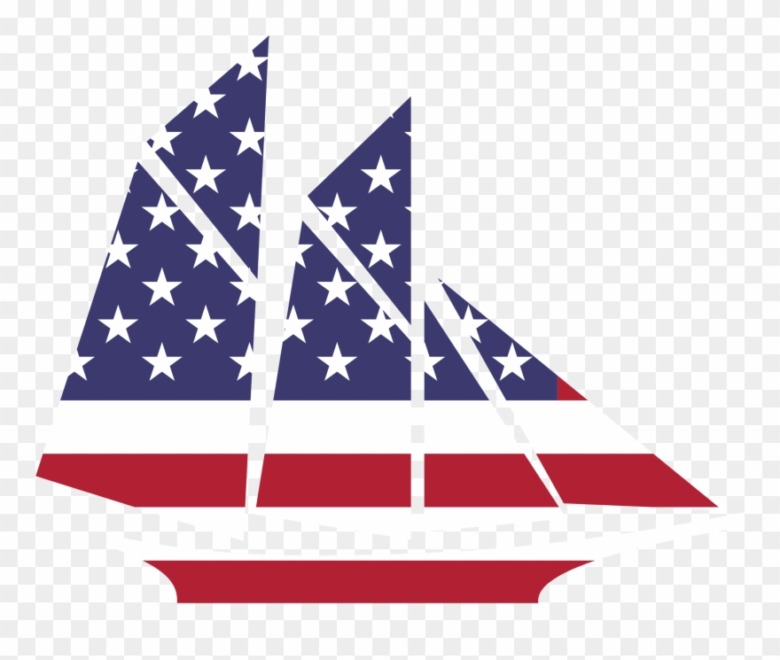 Sailing Boat Clipart Flag - American Sailboat Png Transparent Png
