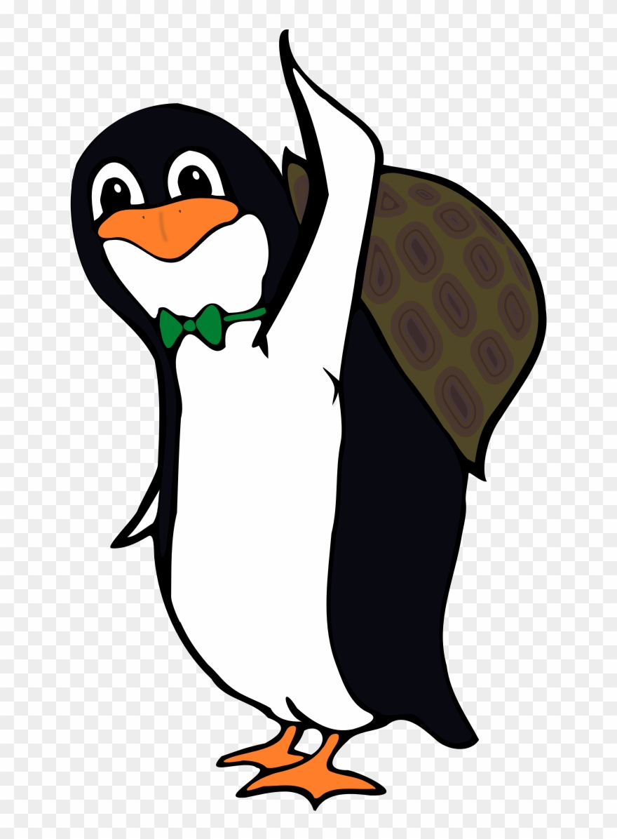 Turtle Penguin Clipart By Moini - Penguin With A Shell - Png Download