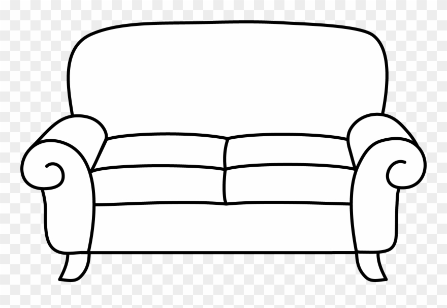 Clip Transparent Stock Sofa Coloring Page Free - Transparent Background Couch Clipart - Png Download