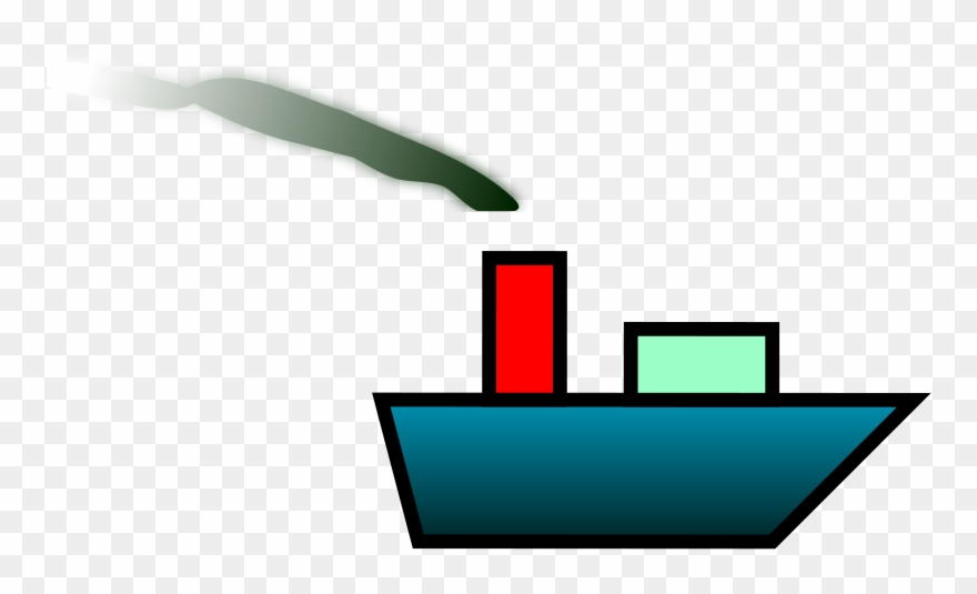 Free Ship With Smoke - Cargo Ship Clip Art - Png Download