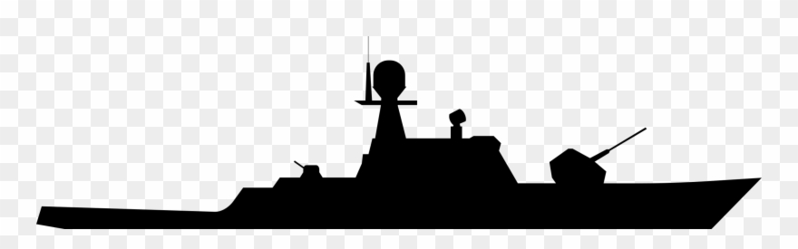 Vector Black And White Download Military Silhouette - Military Ship Clip Art - Png Download