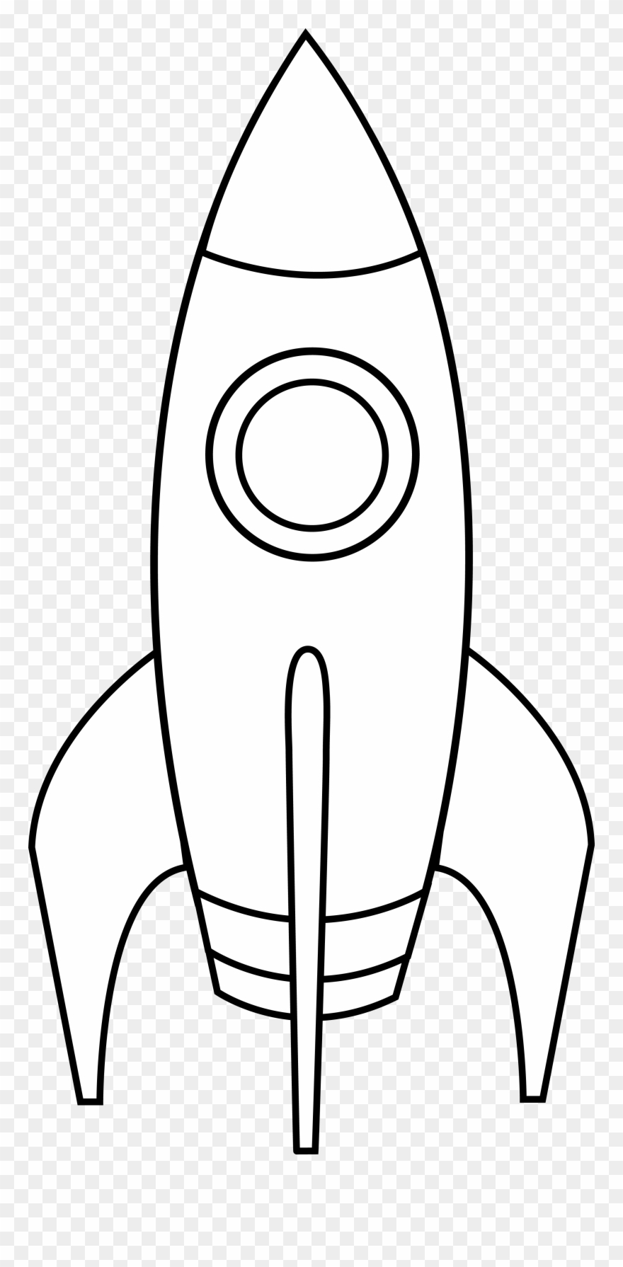 Rocket Ship Clipart Black And White Images Pictures - Spaceship Drawing Black Background - Png Download