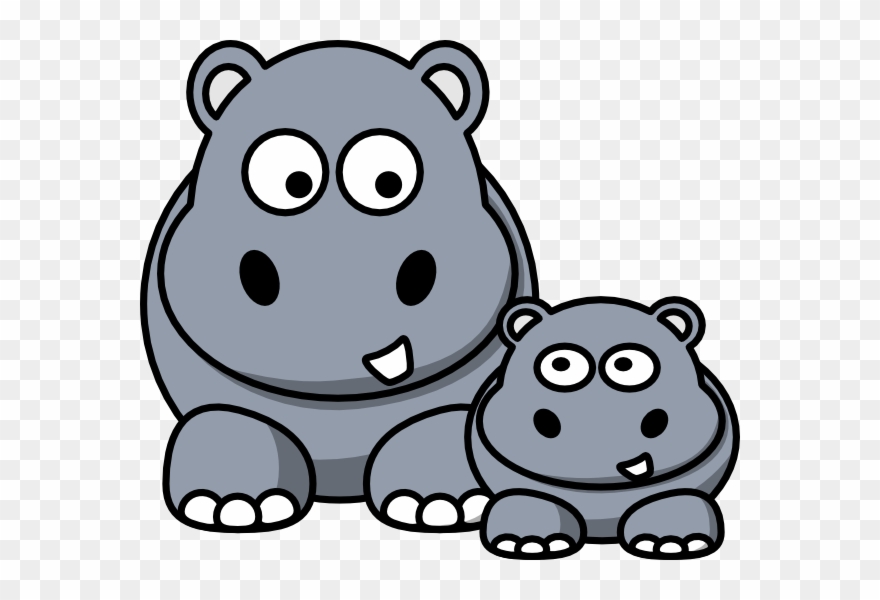 Hippo Clip Art - Cartoon Hippo - Png Download