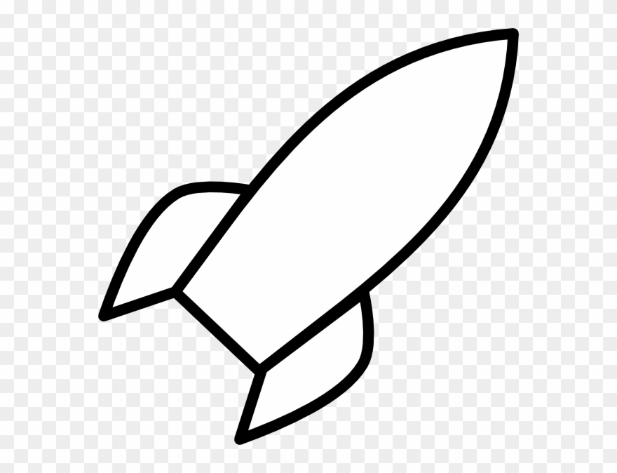 Space Ship Clip Art - Cartoon Rocket Black And White - Png Download