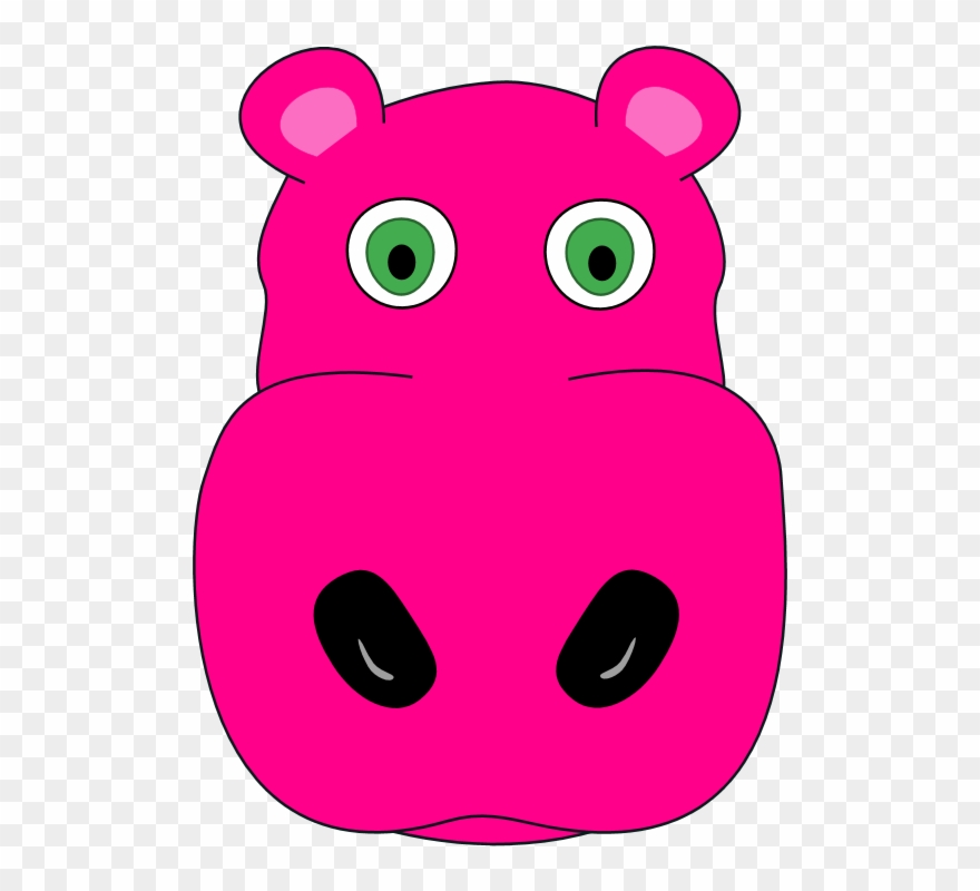 All Free Clip Art And Transparent Png Graphics Of Animals - Cartoon Of Hippopotamus Face