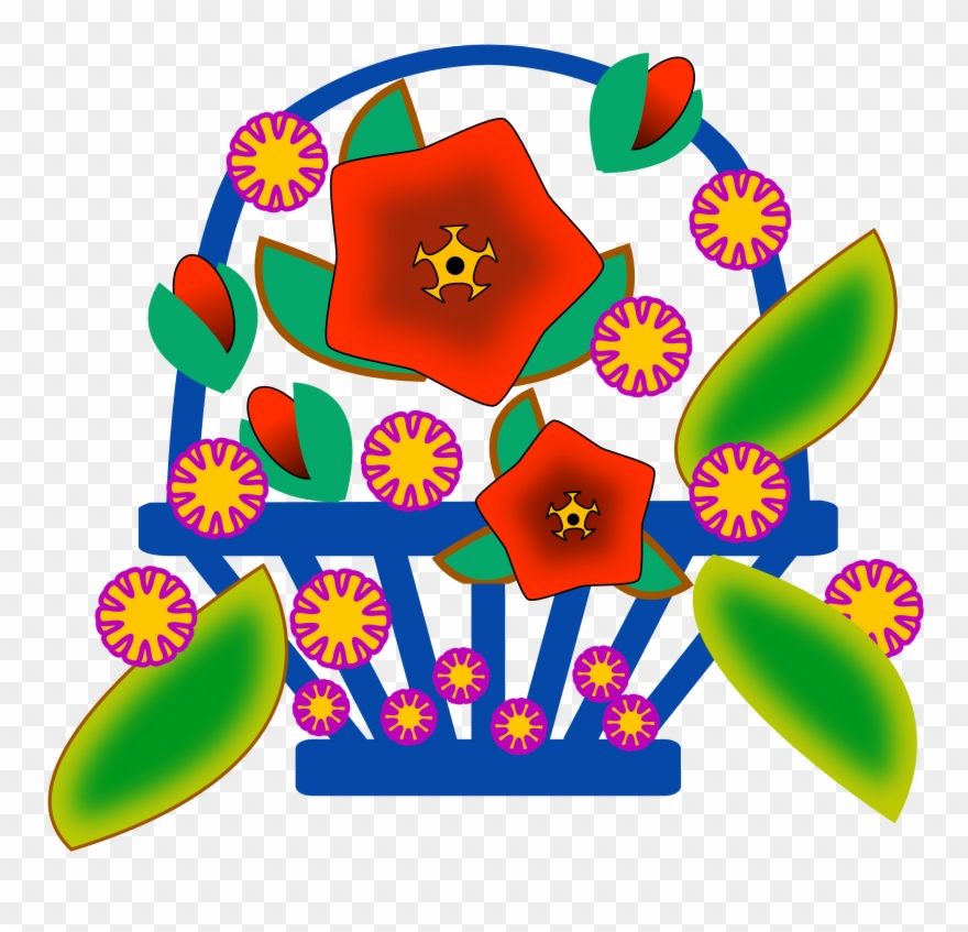 Clipart Flowers In Basket - Png Download