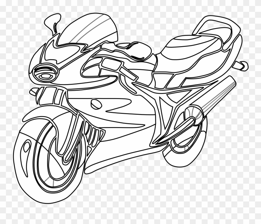 Motor Cycle Clip Art - Motorcycle Clip Art Black And White - Png Download