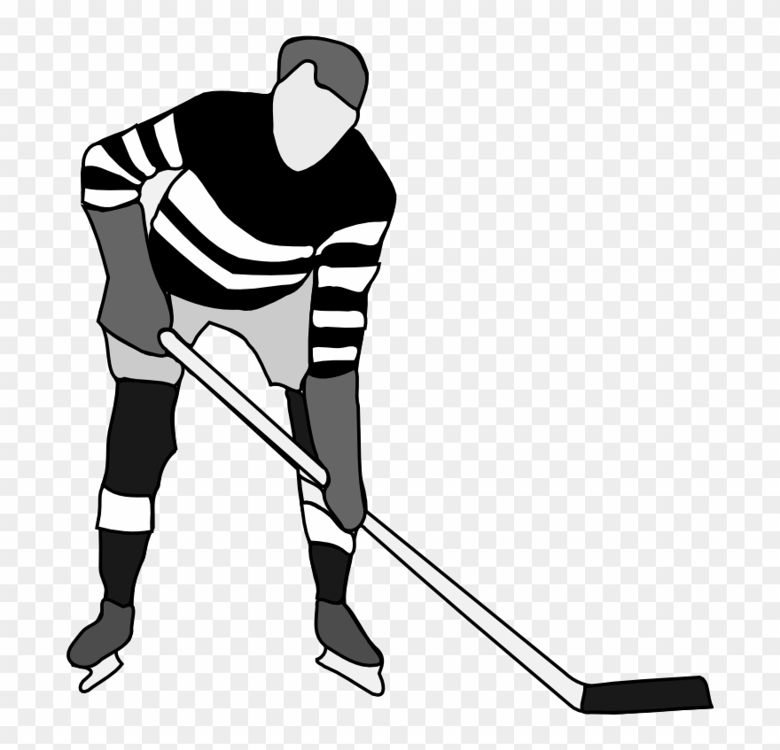 Hockey Player - Hockey Black And White Clipart