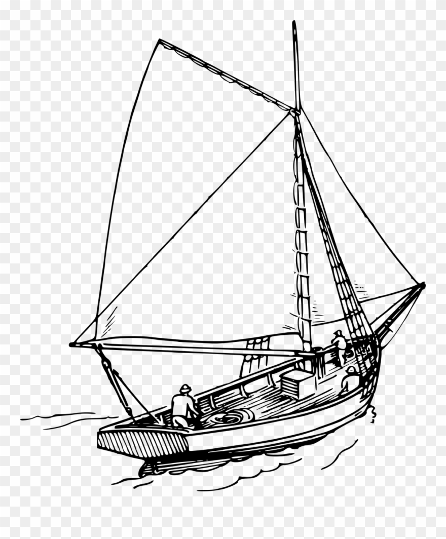 Boat Clipart Ocean - Sail Boat Drawing - Png Download