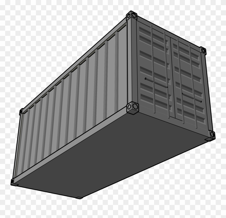 Big Image - Shipping Container Clip Art - Png Download