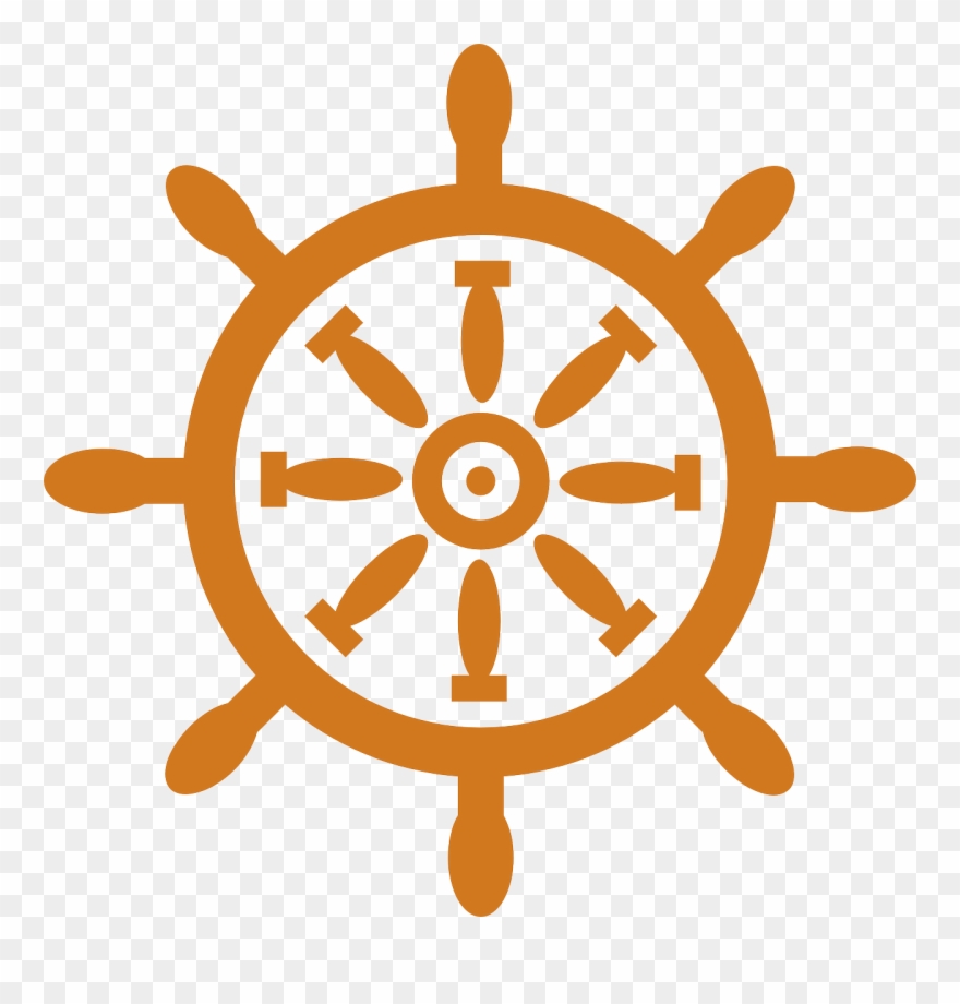 Boat, Wheel Ship Boat Steering Ship Ship Boat Bo - Orange And White Flag With Wheel Clipart