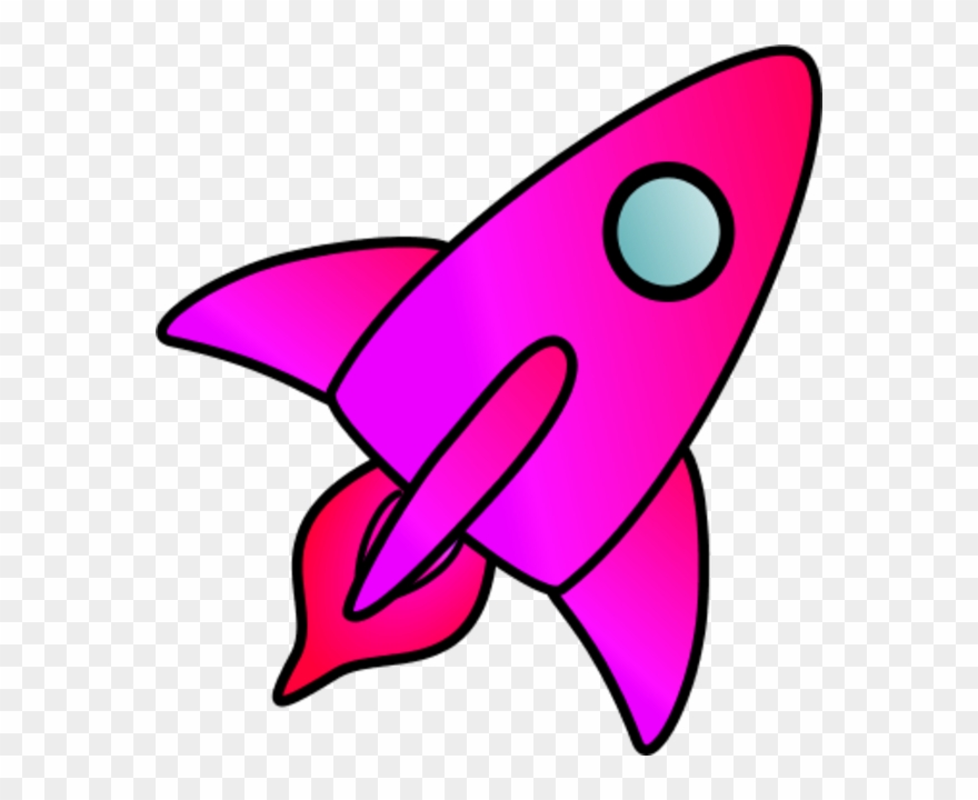 Spaceship Clipart Pink - Cartoon Rocket Ship - Png Download