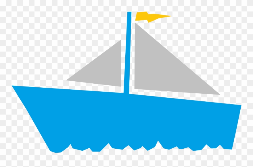 Sailing Boat Clipart Blue Sailboat - Clip Art - Png Download