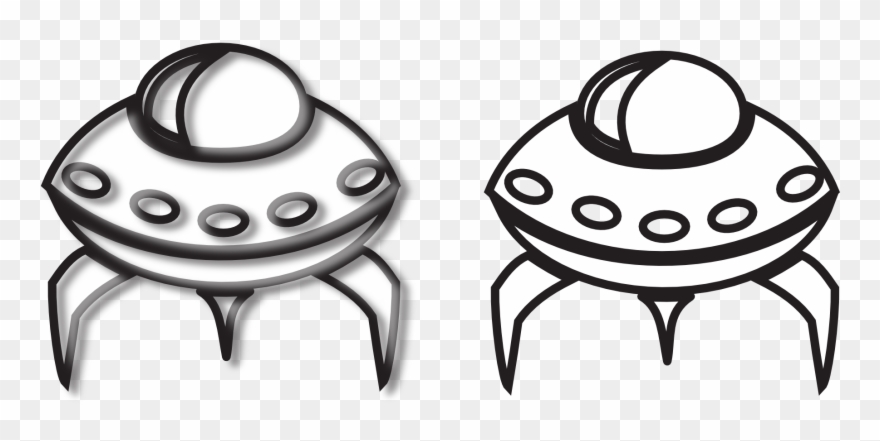 Drawn Spaceship Alien - Spaceship Alien Coloring Pages Clipart