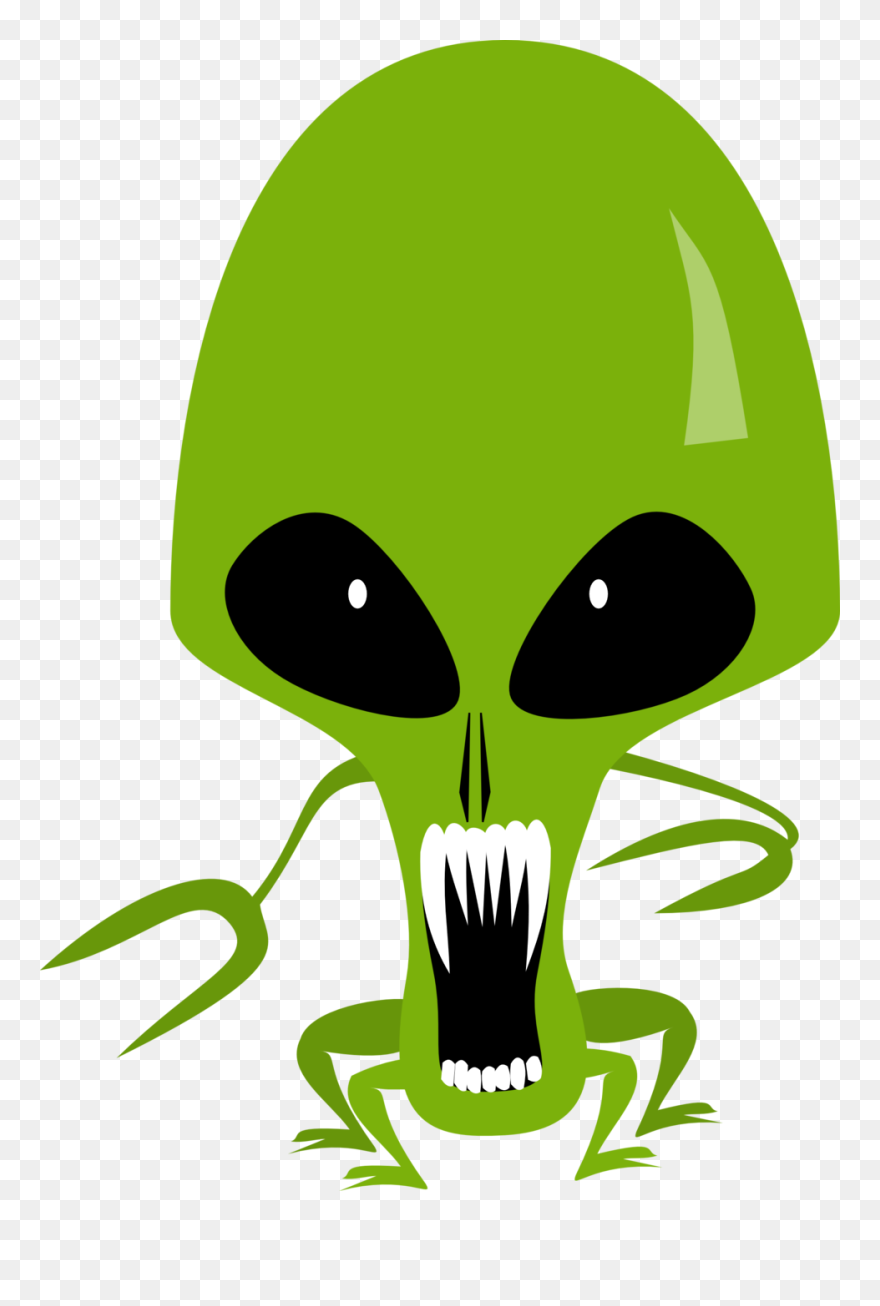 Alien With Open Mouth Clipart Clip Art Library - Scary Alien Clipart - Png Download