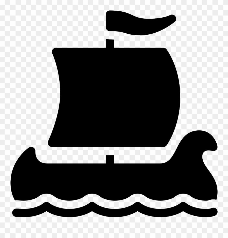 Viking Ship Filled Icon - Viking Ships Clipart