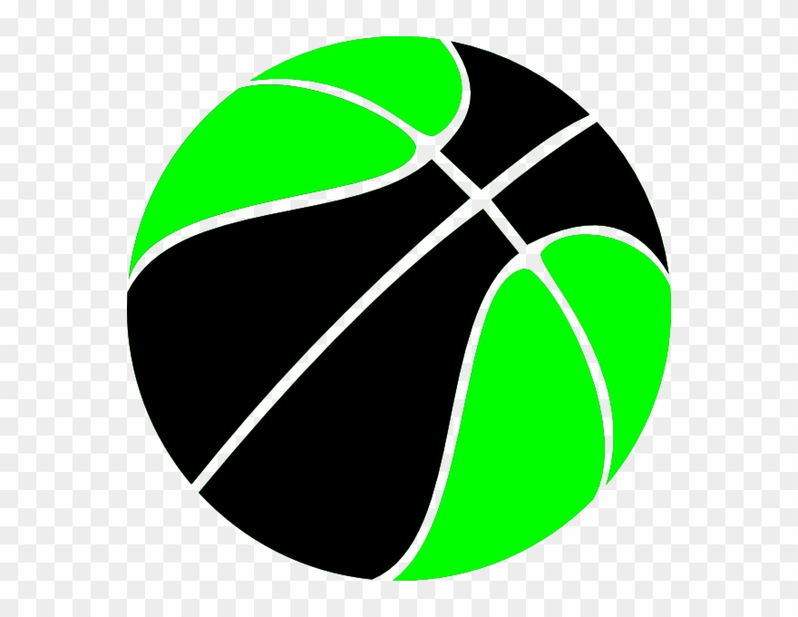 Green And Black Basketball Clip Art - Basketball Silhouette - Png Download