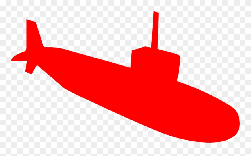 Clipart Boat Vector - Red Submarine - Png Download