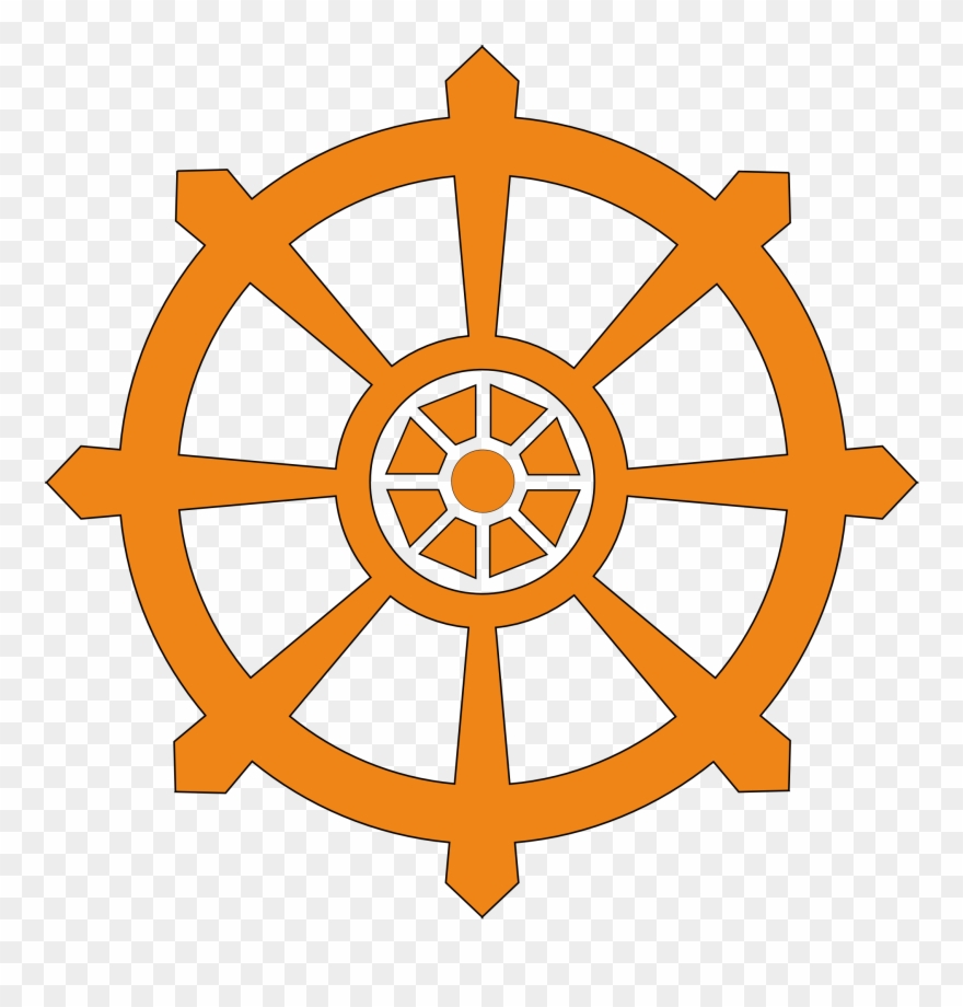 Buddhist Symbols - Dharma Wheel Clipart