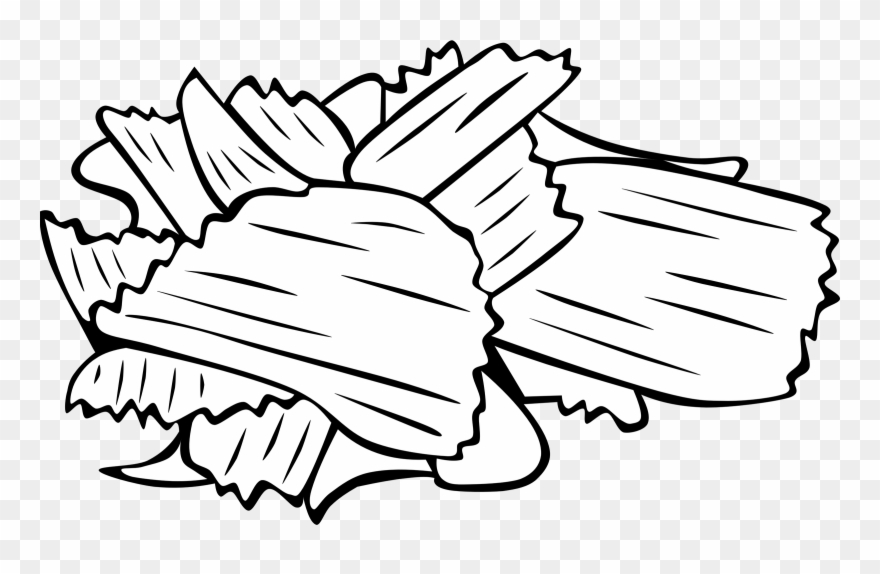 Potato Chip Snack French Fries Black And White - Potato Chips Clip Art - Png Download